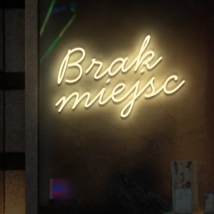 Napis LED Brak miejsc