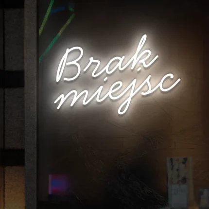 Napis LED Brak miejsc