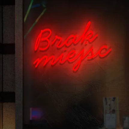 Napis LED Brak miejsc