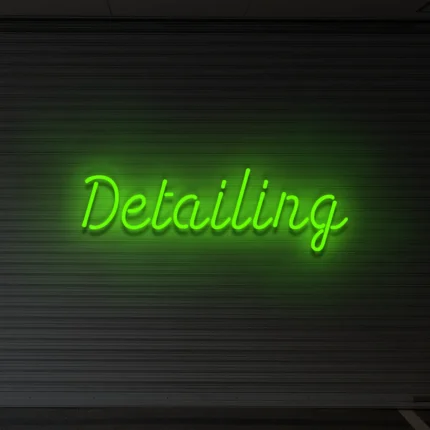 Neonowy napis Detailing