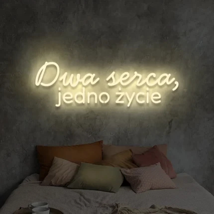 Napis LED Dwa serca