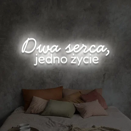 Napis LED Dwa serca