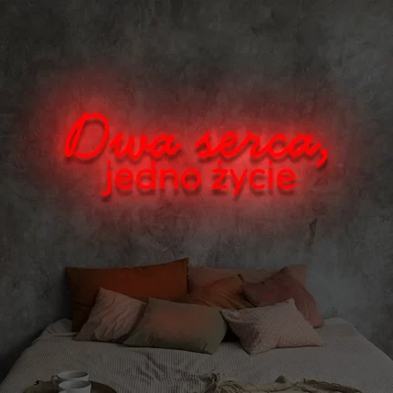 Napis LED Dwa serca