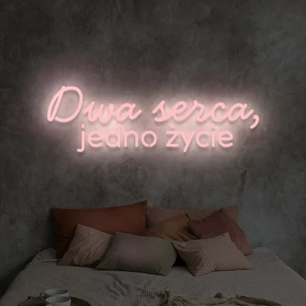 Napis LED Dwa serca