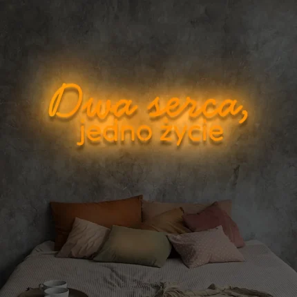 Napis LED Dwa serca