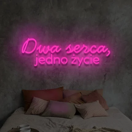 Napis LED Dwa serca