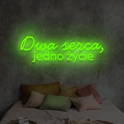 Napis LED Dwa serca