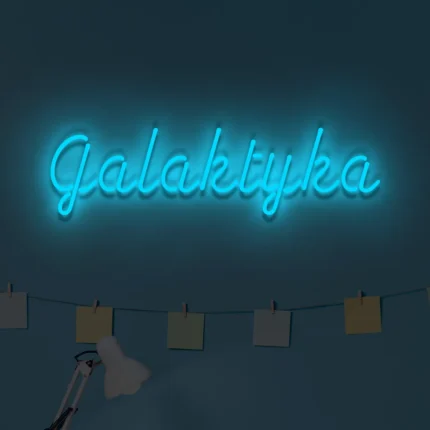 Ledowy napis na ścianę Galaktyka