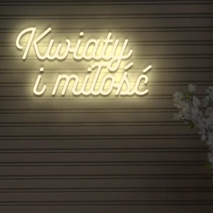 Napis LED Kwiaty i miłość