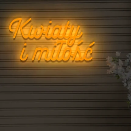 Napis LED Kwiaty i miłość