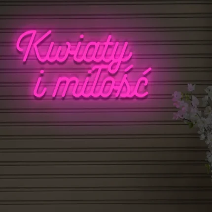Napis LED Kwiaty i miłość