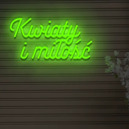 Napis LED Kwiaty i miłość