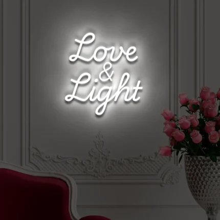 Neonowy napis Love & Light