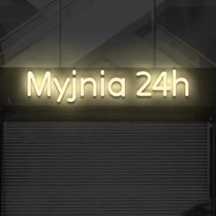 Napis LED Myjnia 24h