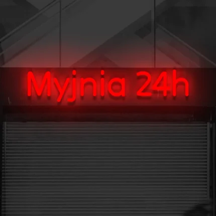 Napis LED Myjnia 24h