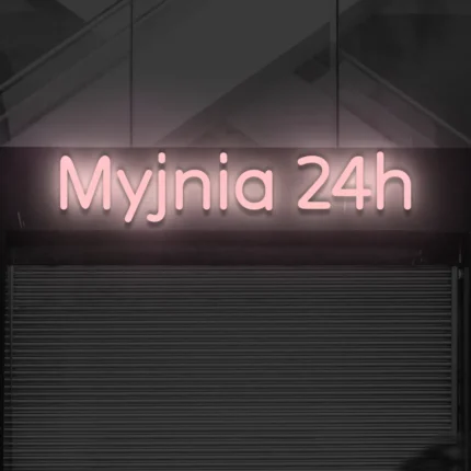 Napis LED Myjnia 24h