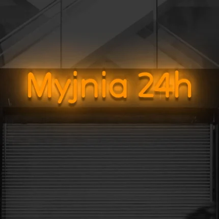 Napis LED Myjnia 24h