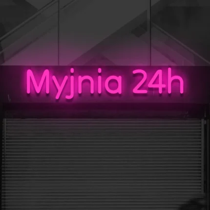 Napis LED Myjnia 24h