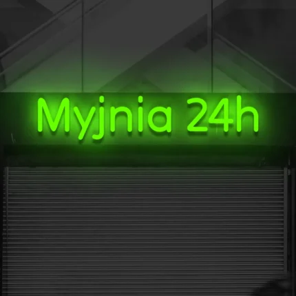 Napis LED Myjnia 24h