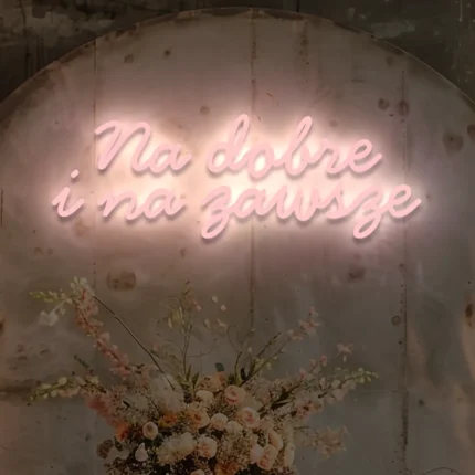 Napis LED na wesele Na dobre i na zawsze
