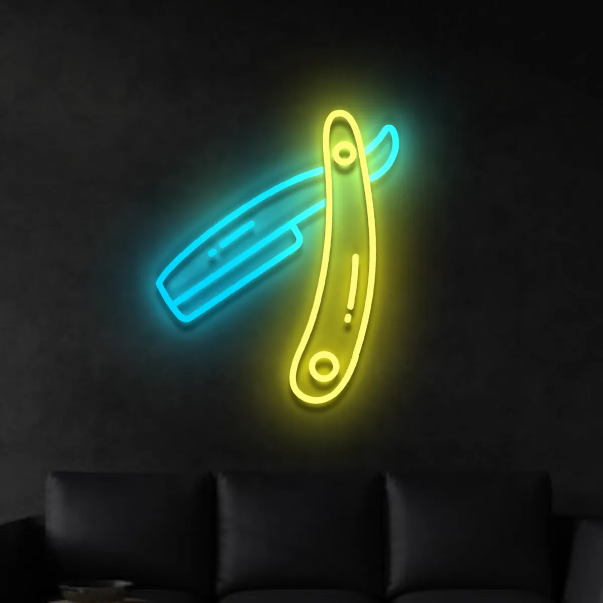 Neon-BarberShop-2 Neon Brzytwa Barber LED - obrazek 1