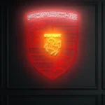 Neon Porsche Logo