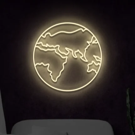 Neon Mapa świata LED