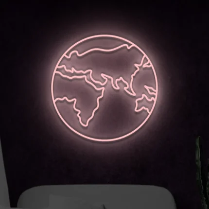 Neon Mapa świata LED
