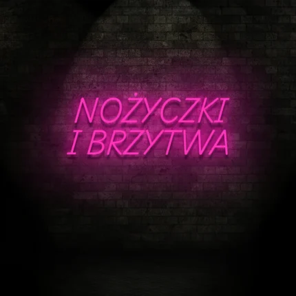 Neon dla barbershopu "Nożyczki i brzytwa"