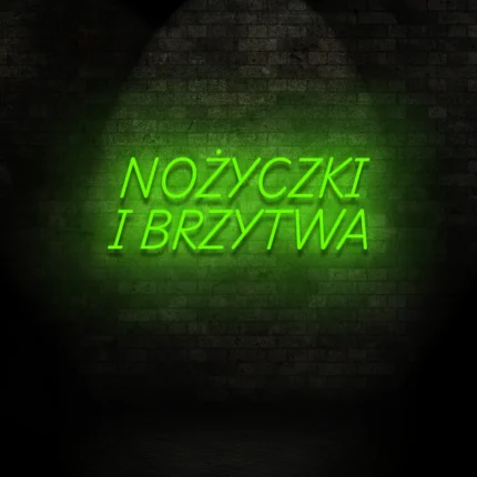 Neon dla barbershopu "Nożyczki i brzytwa"