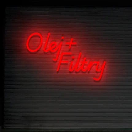 Napis neonowy Olej + Filtry