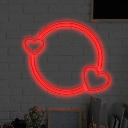 Neon LED Podwójne Serce