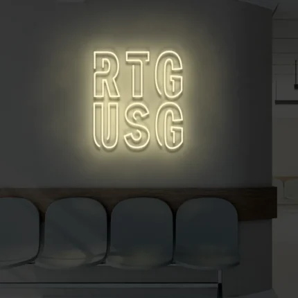 Neonowy napis RTG USG