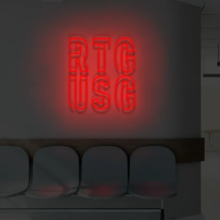 Neonowy napis RTG USG
