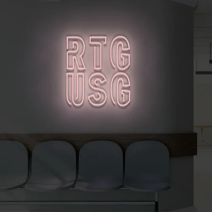 Neonowy napis RTG USG