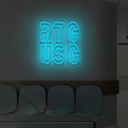 Neonowy napis RTG USG