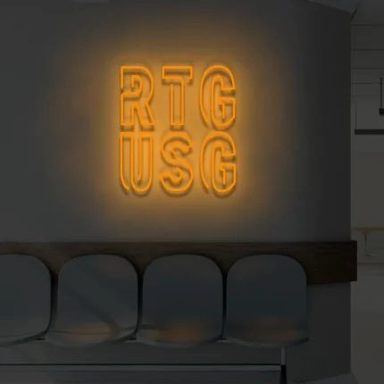 Neonowy napis RTG USG