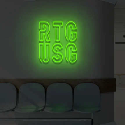 Neonowy napis RTG USG