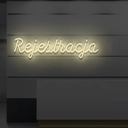 Napis LED Rejestracja