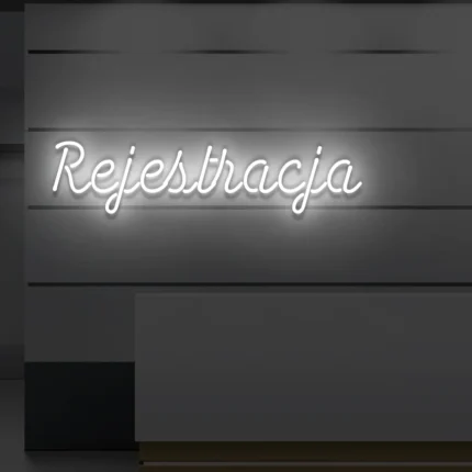 Napis LED Rejestracja