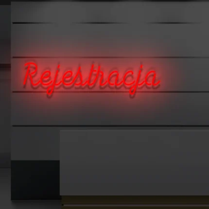 Napis LED Rejestracja