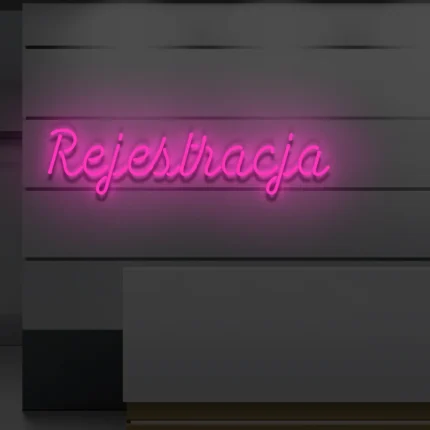 Napis LED Rejestracja