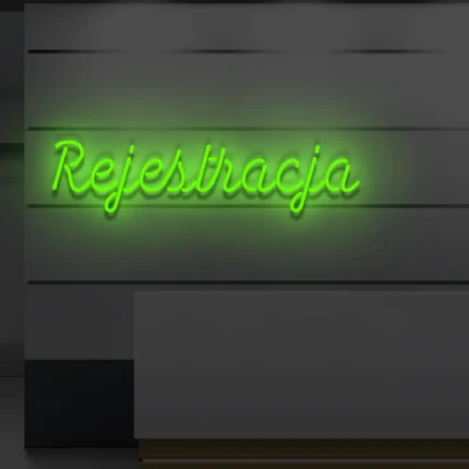 Napis LED Rejestracja