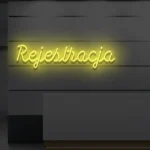 Napis LED Rejestracja