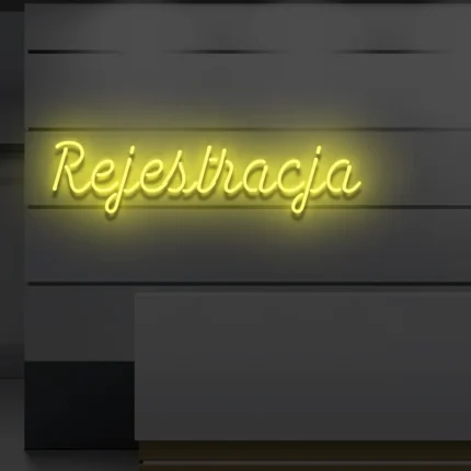 Napis LED Rejestracja