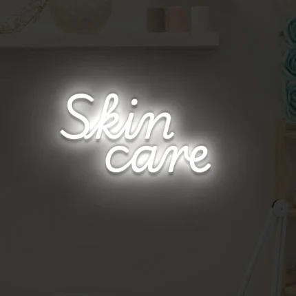 Neonowy napis Skin care