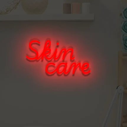 Neonowy napis Skin care