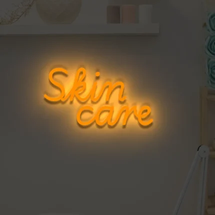Neonowy napis Skin care