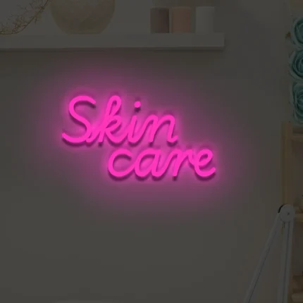 Neonowy napis Skin care