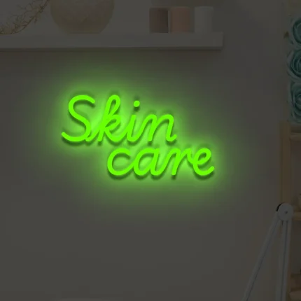 Neonowy napis Skin care